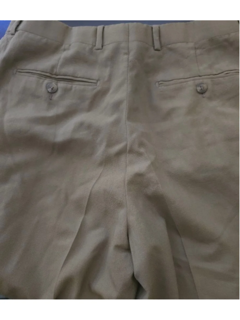 Men's Vintage PAUL DIONE Olive Green Wool Trousers Waist 33 Retro Cuffed Pleated
